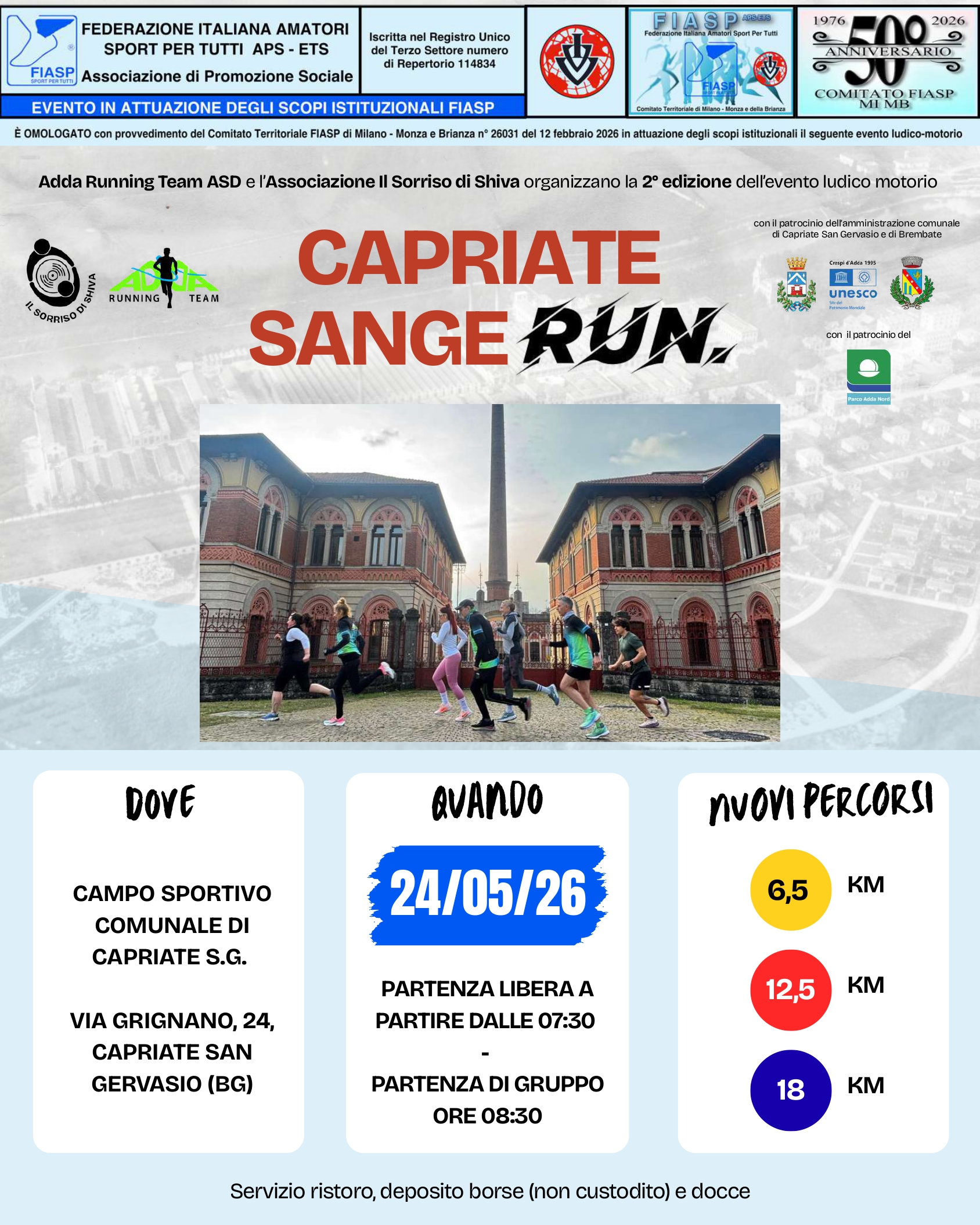 CAPRIATE SANGE RUN – 2a EDIZIONE